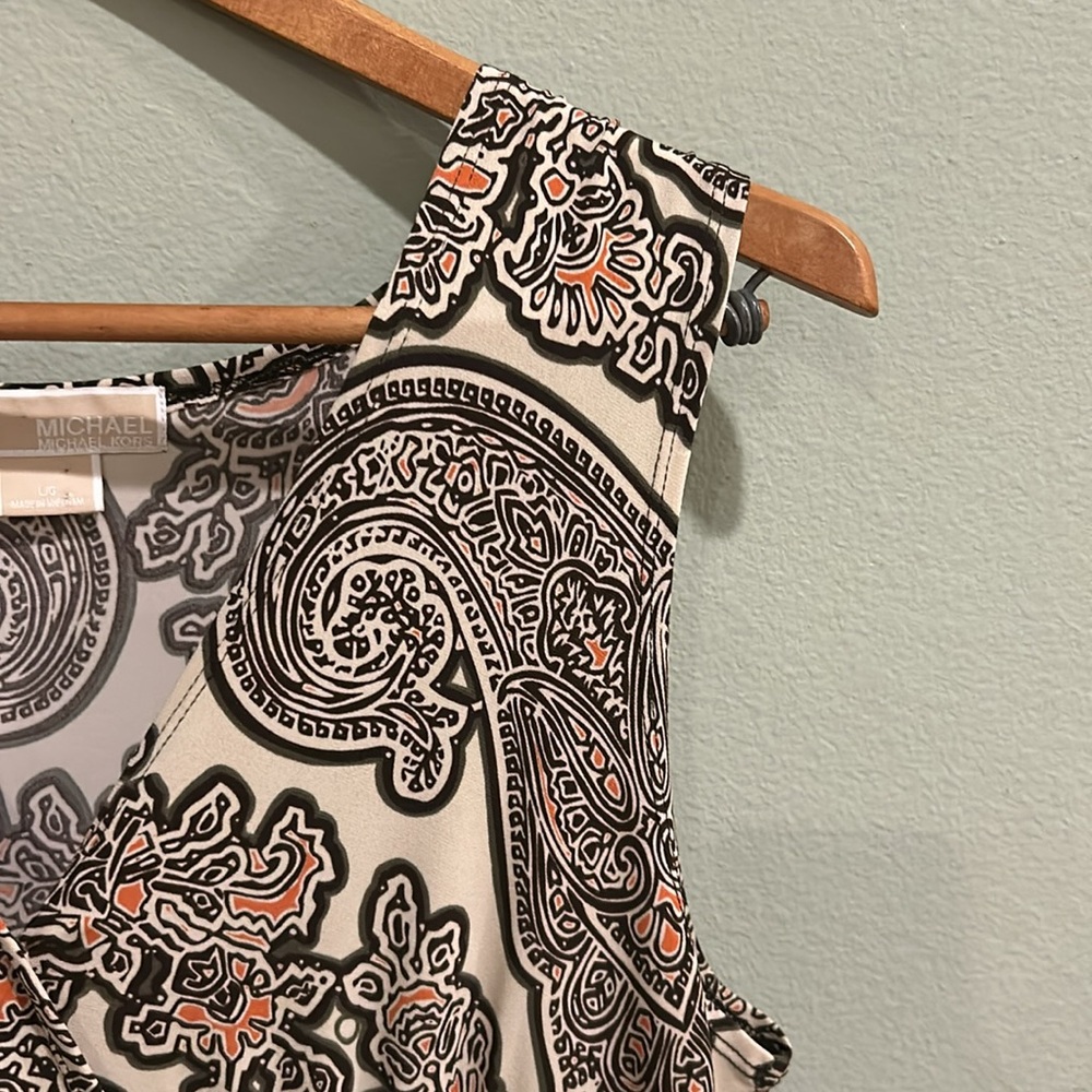 Michael Kors Sleeveless Paisley Dress Women’s Size L/G - Picture 5 of 11